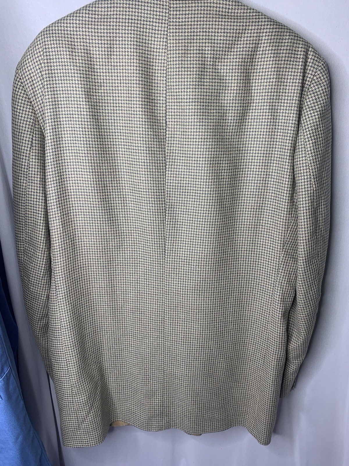Mens Large Hounds Tooth Tan Suit Jacket Lana Moda Italy Sports Coat Blazer VTG