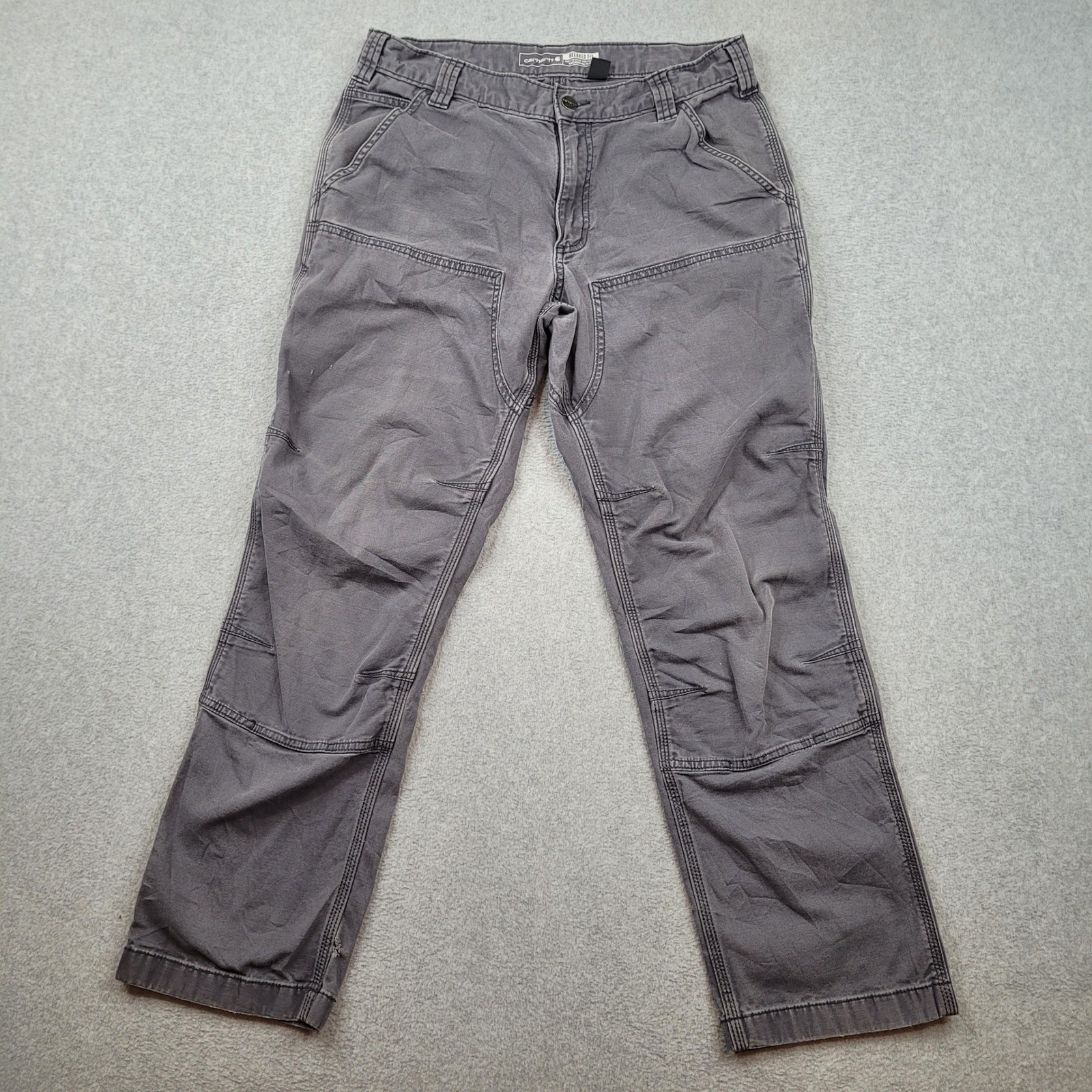 Carhartt Rugged Flex Double Knee Utility Work Pant Mens 33×30 Gray 102802-029