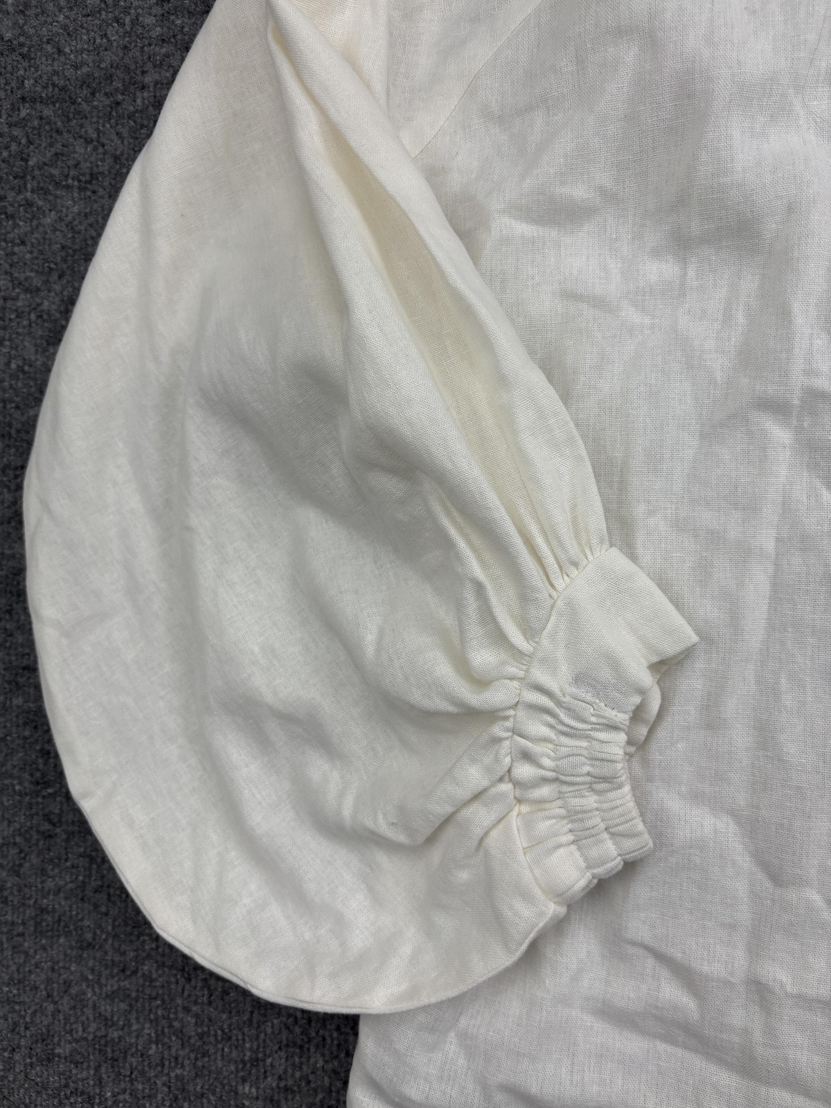Just Bee Queen Blouse Womens Large White Linen Kimono Tie Front 3/4 Sleeve Top