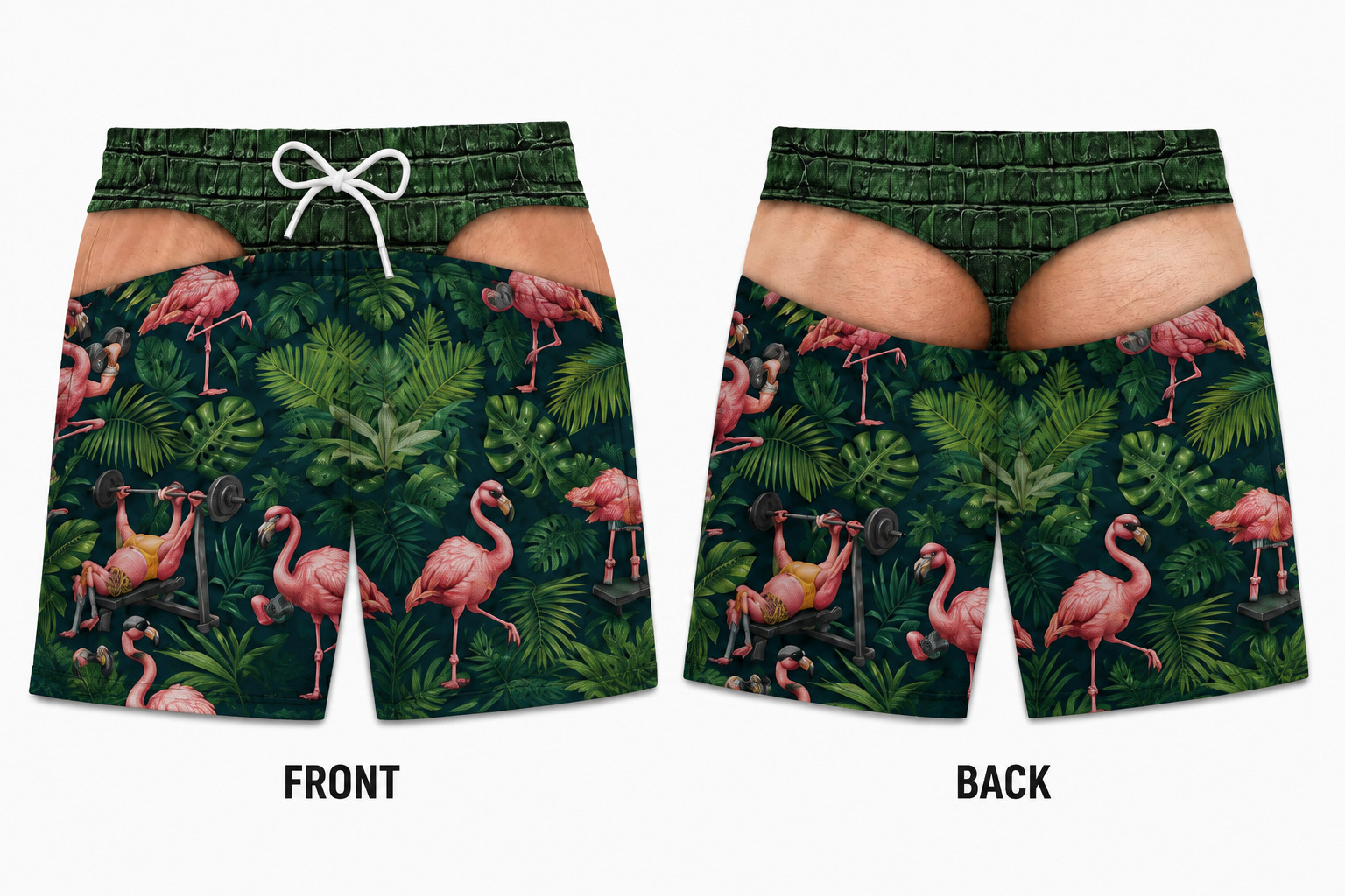 Personalized Funny Men Swim Trunks, Custom Beach Shorts Bathing Suit (S-5XL)