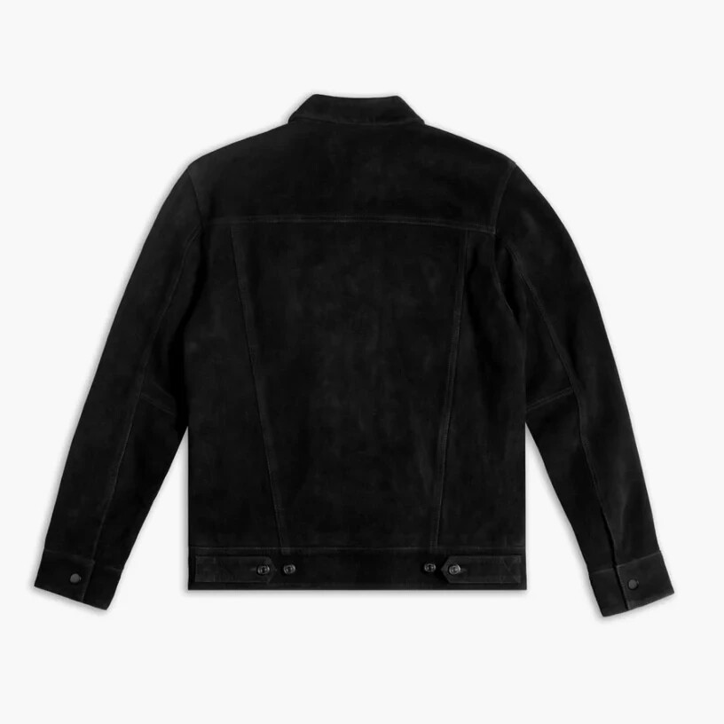 Men’s Black Suede Leather Jacket Trucker Classic Vintage Durable Coat Jacket