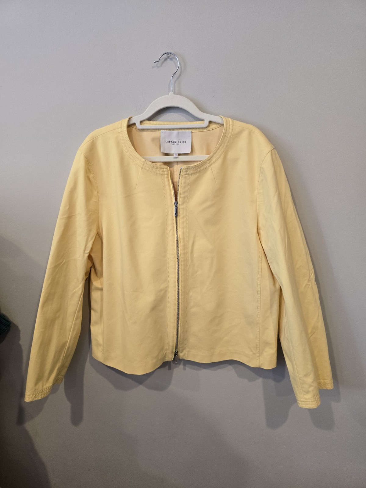 Lafayette 148 New York Women’s Yellow Zip Front Stretch Jacket, XL