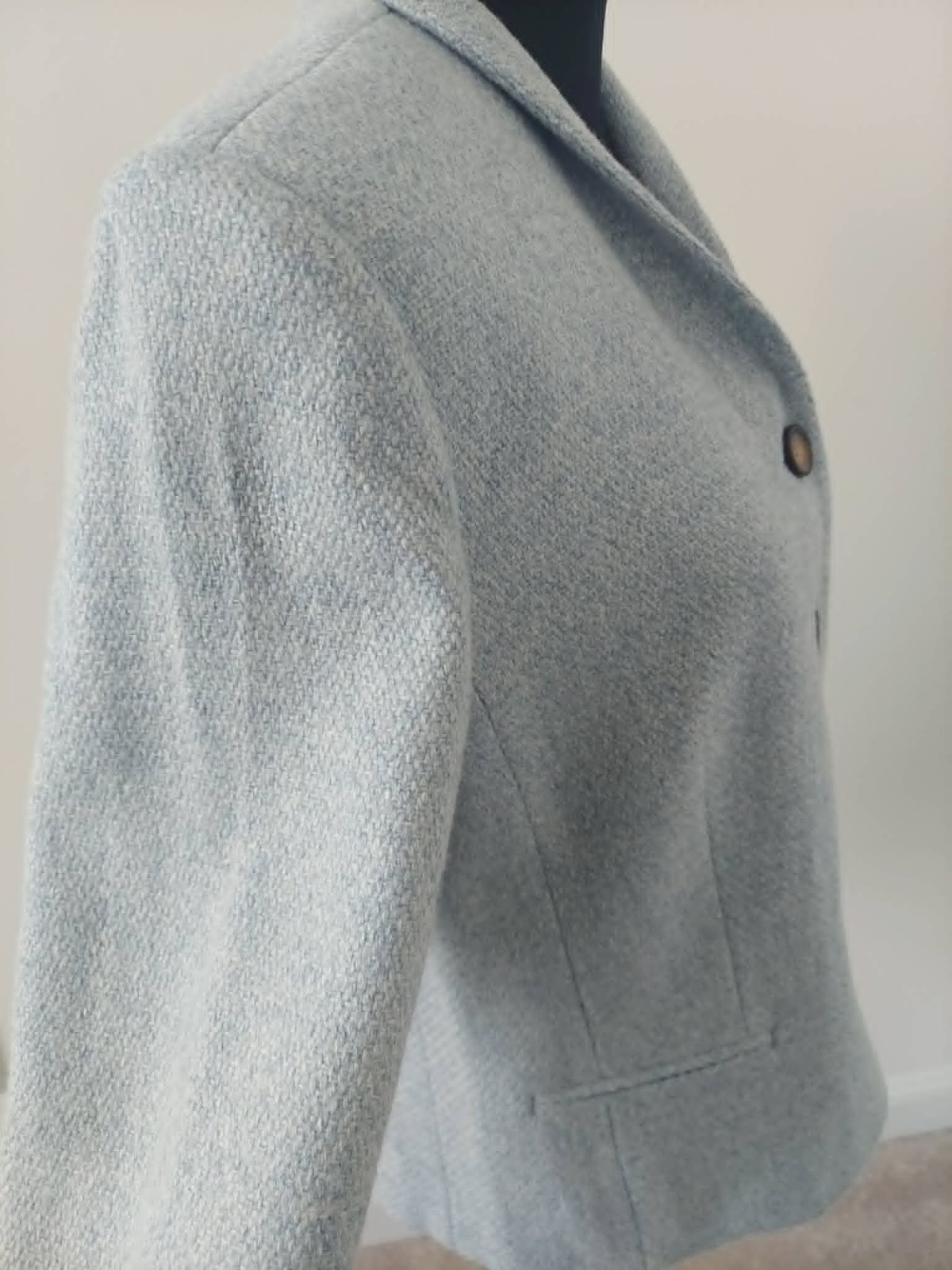 CHADWICK’S Light Blue Tweed Wool Blend Blazer Jacket | Women’s Size 14