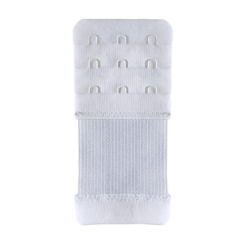 Bra Extender 3 Hook Elastic Stretchy Bra One Size White, 3 Hook, 0.5inch(1.3cm)