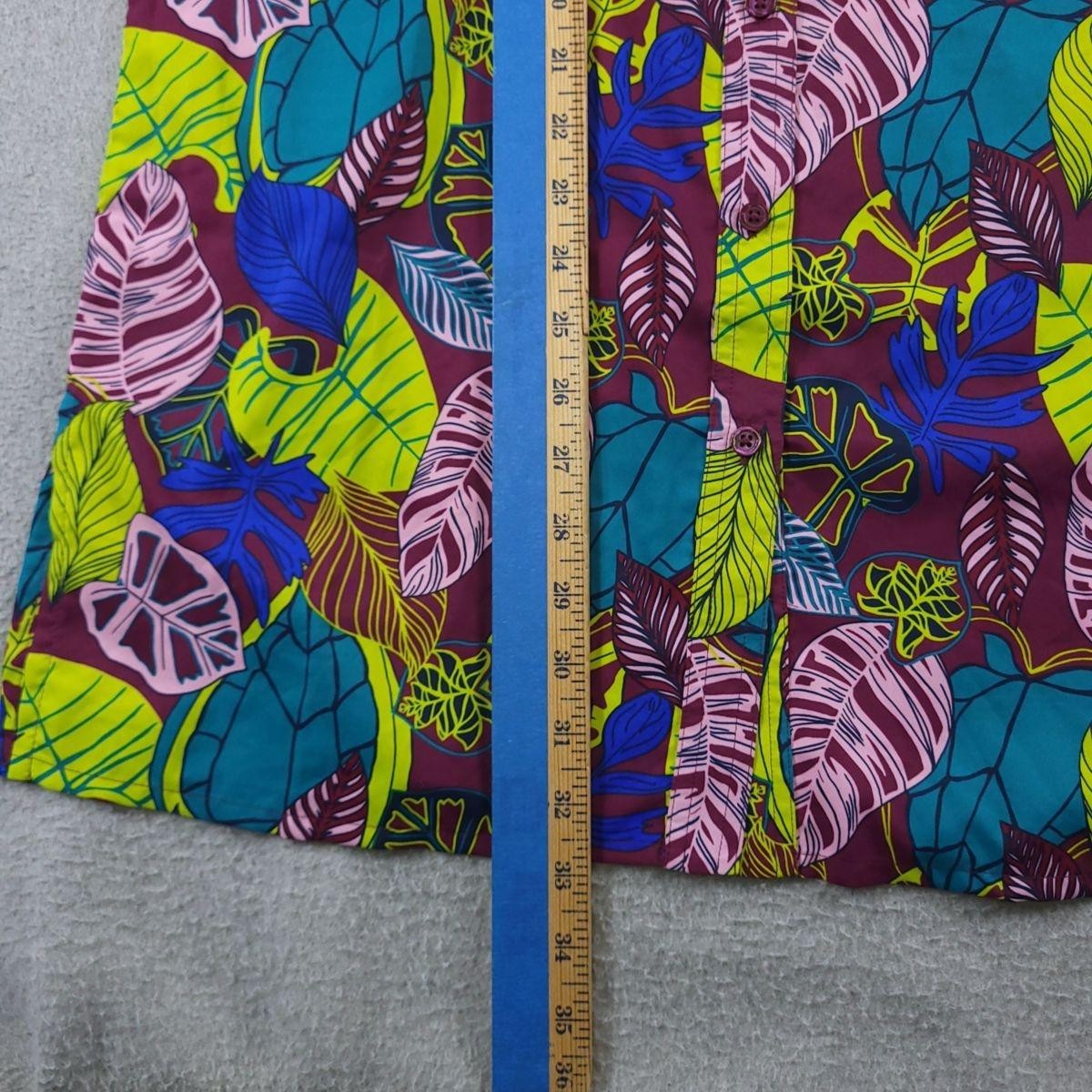 Coolibar Shirt Womens Small Multicolor Tropical Leaf Button Up UPF 50+ Tunic