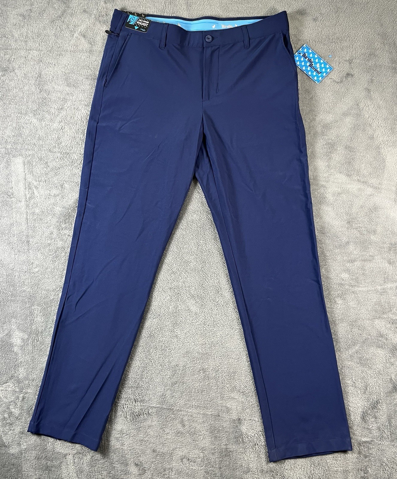 Birdie Bound Golf Pants Mens Size 36×32 Blue Flex Waist Straight Fit Casual NWT
