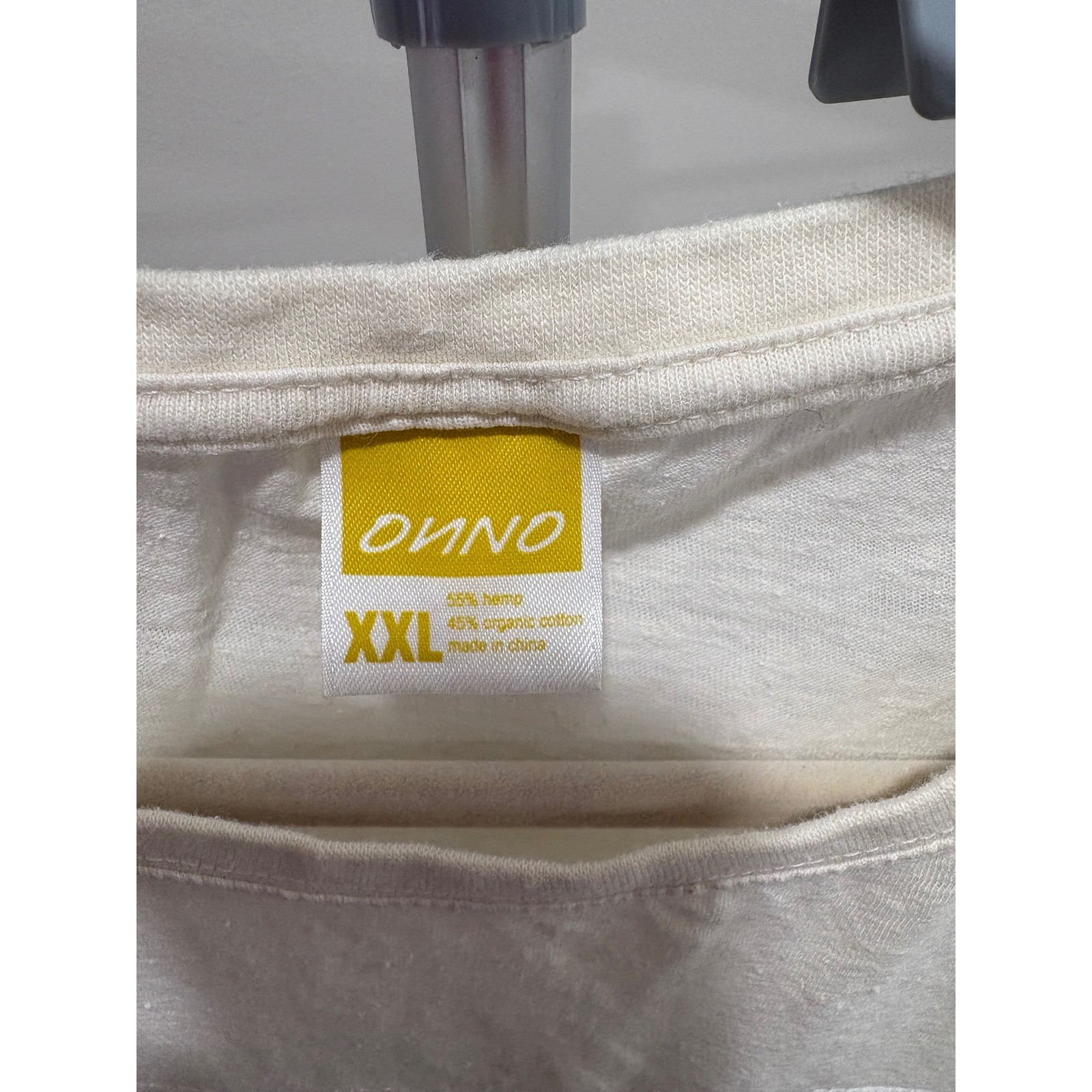 Onno Men’s Hemp Cotton Printed Graphic Tee Cream XXL Geometric Aztec Southwest