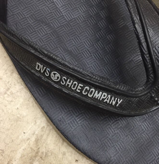 Vintage DVS Skateboarding Shoe Company Plastic Upper Flip Flops Sz 9