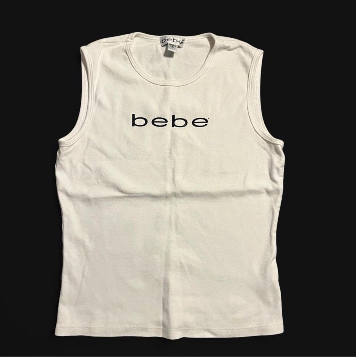 Early 2000s Bebe Y2K Women’s Tank Top Size Small White