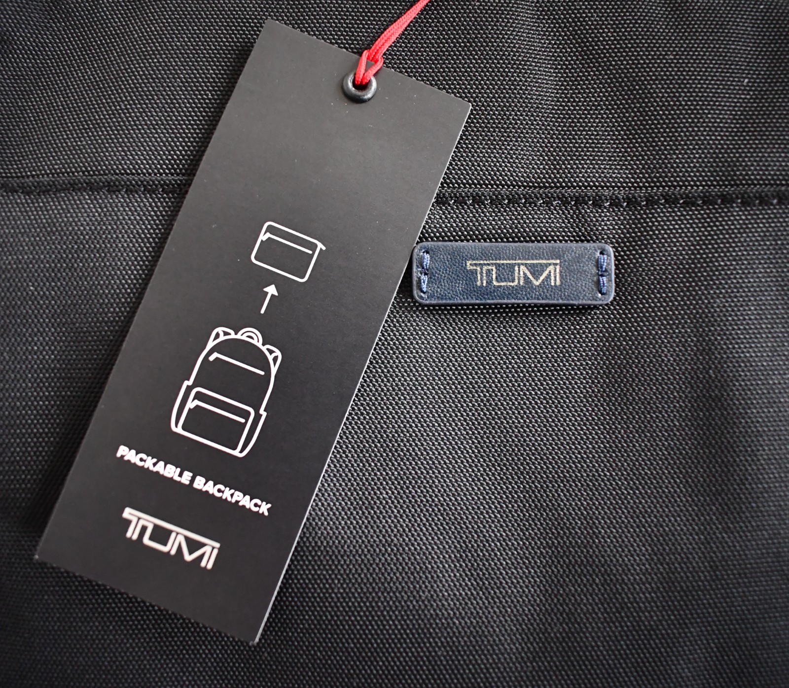 NEW TUMI Voyageur Black/Navy Nylon PACKABLE BACKPACK 17″x12.75″