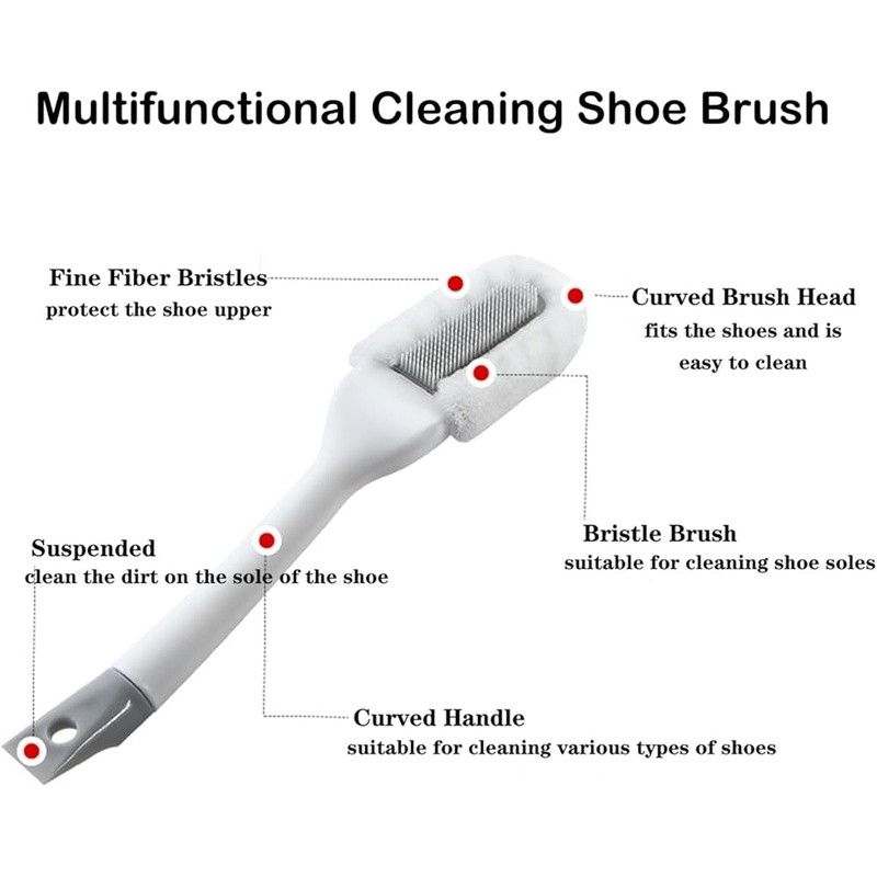 Long Handle Shoe Brush Soft Bristle Multi-Purpose Cleaning Tool Hangable New
