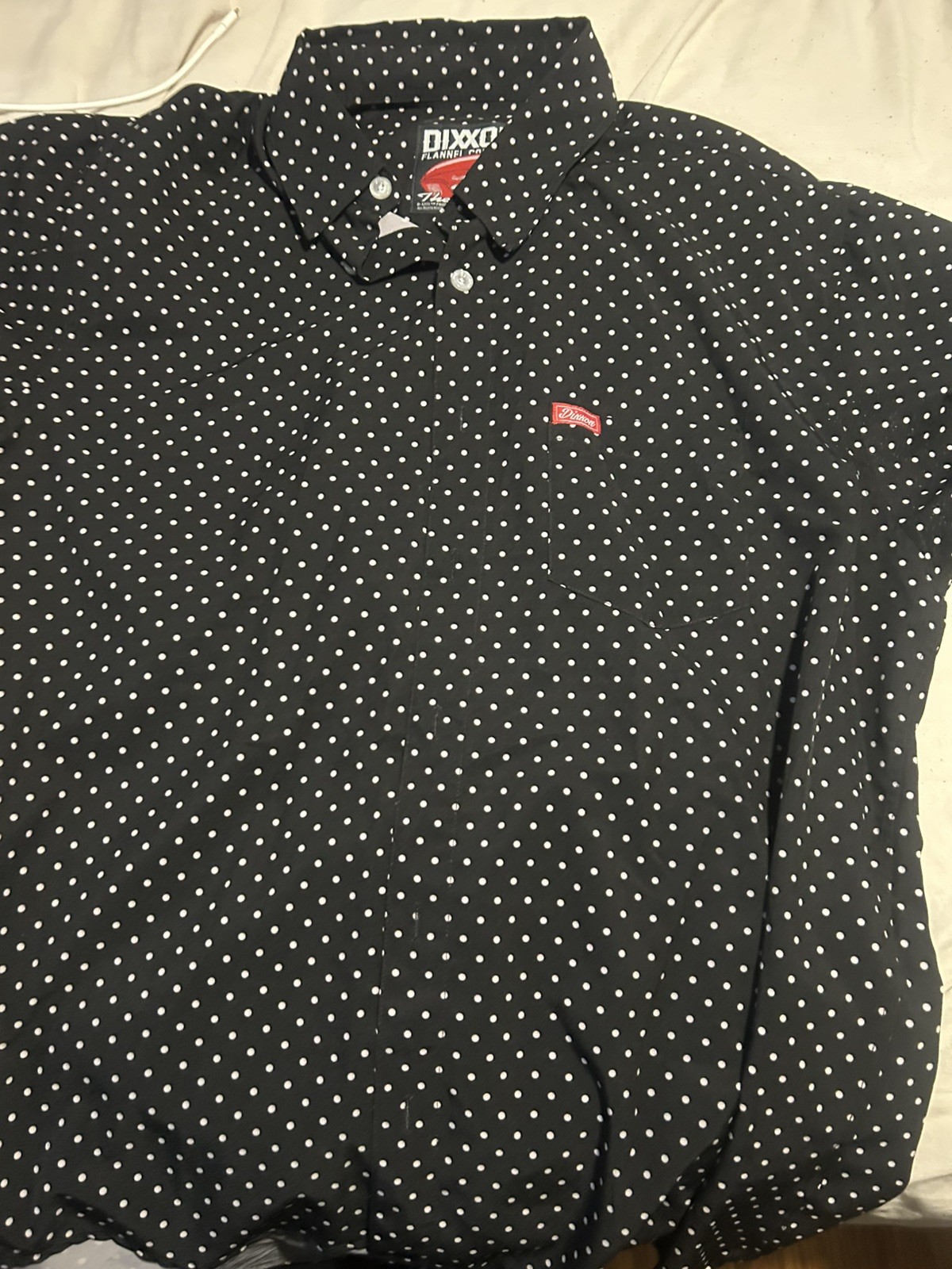 Dixxon Shirt Mens Medium Black the Milton Polka Dots Biker Riding Preppy XL