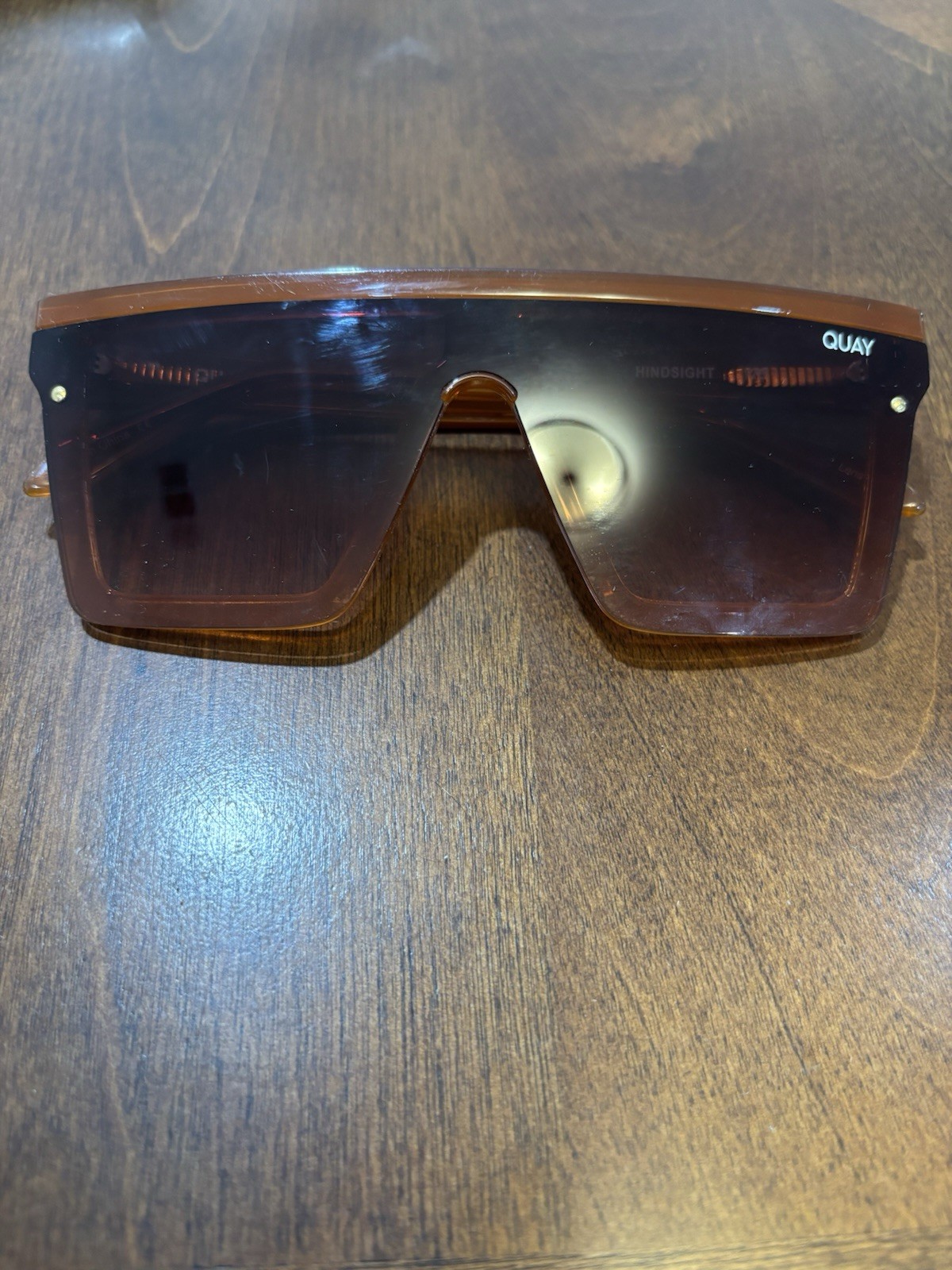 Quay Hindsight Oversized Square Sunglasses Brown Frame/Brown Lens UV400 125mm
