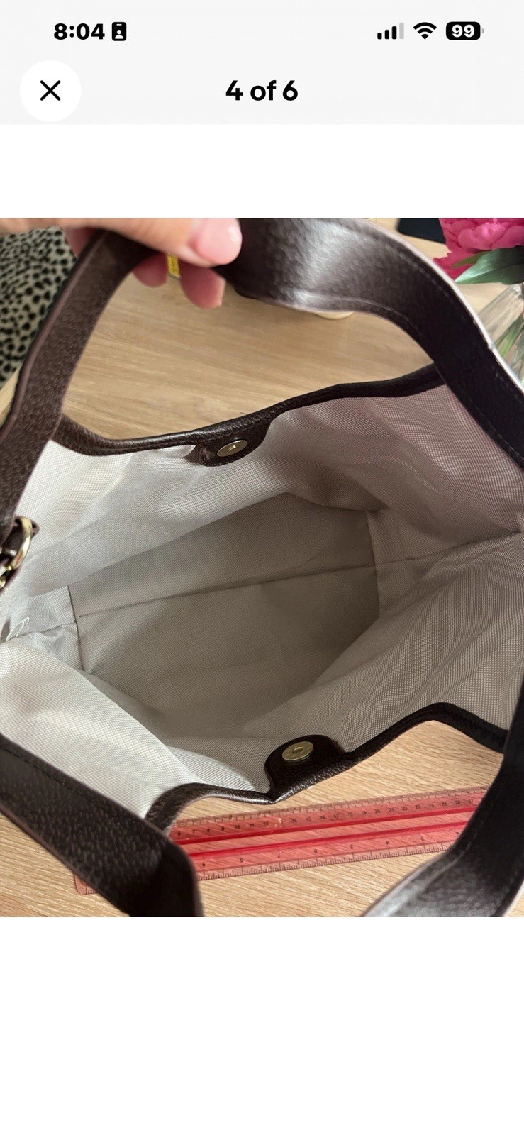 Canvas Monogram Stripe Tote Medium Detachable Strap & Pouch