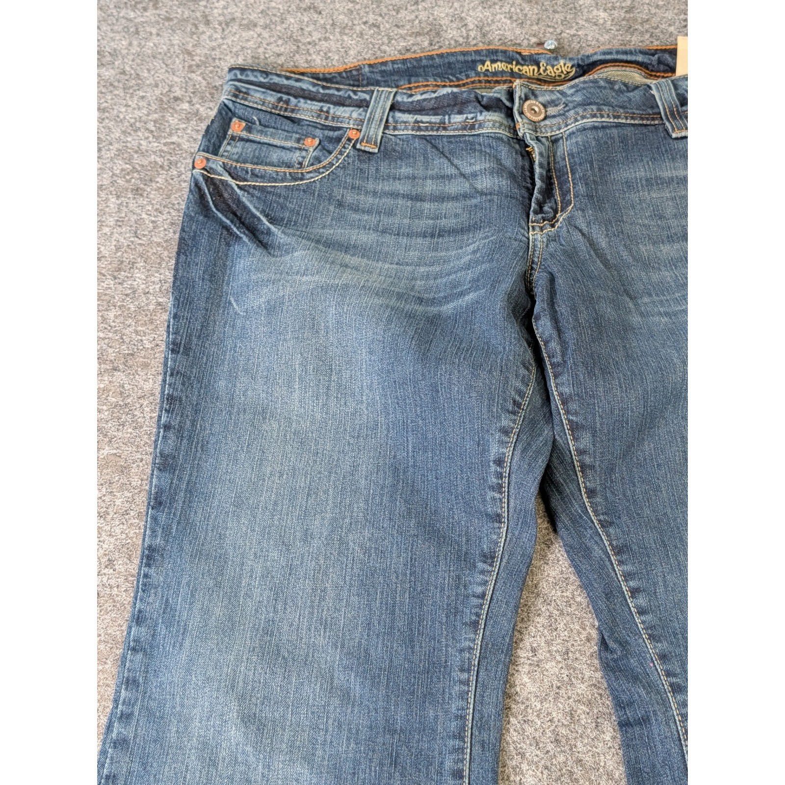American Eagle AE Artist Stretch Skinny Flare Jeans Dark Antique Wash 18 Reg NWT