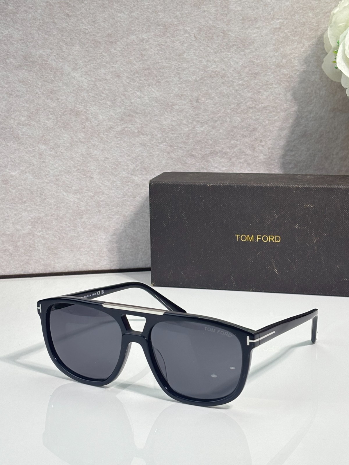 Tom Ford TF1338 Sunglasses Black Frame Black Lenses Made In Italy