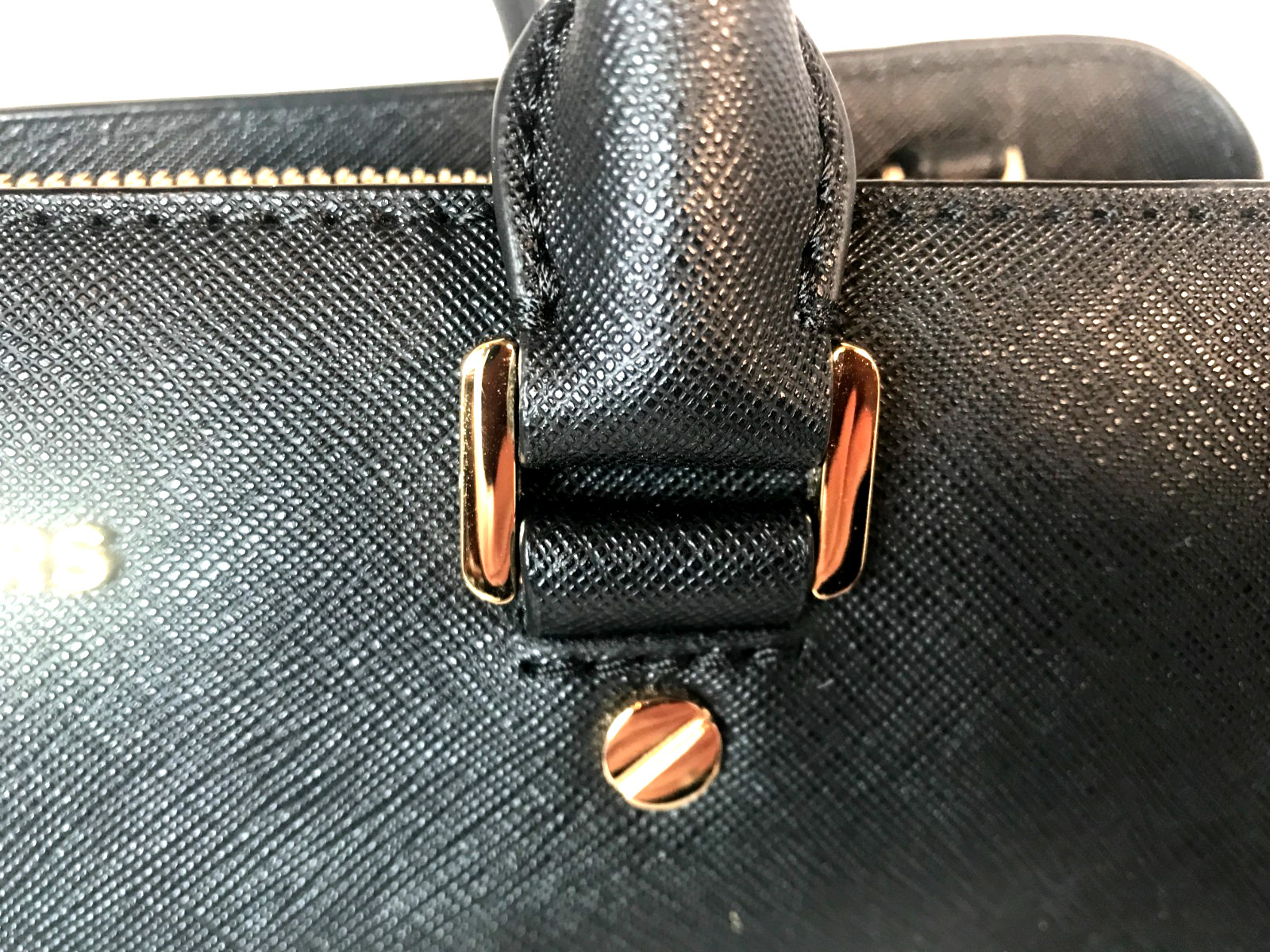 Michael Kors Savannah Large Saffiano Leather Satchel Black Crossbody Handbag