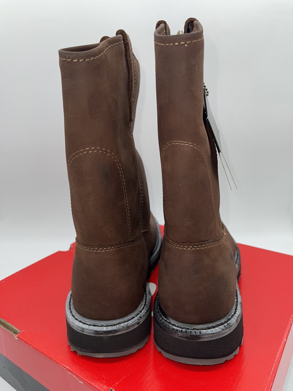 Wolverine Wellington W04727 Men’s Brown Leather Slip On Work Boots Size 10