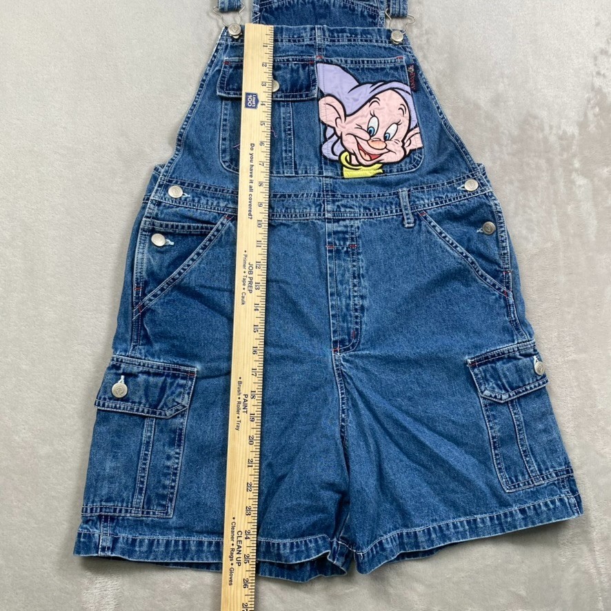 Vtg Disney Classics Dopey Denim Shortalls Overalls Women’s Medium Snow White 90s
