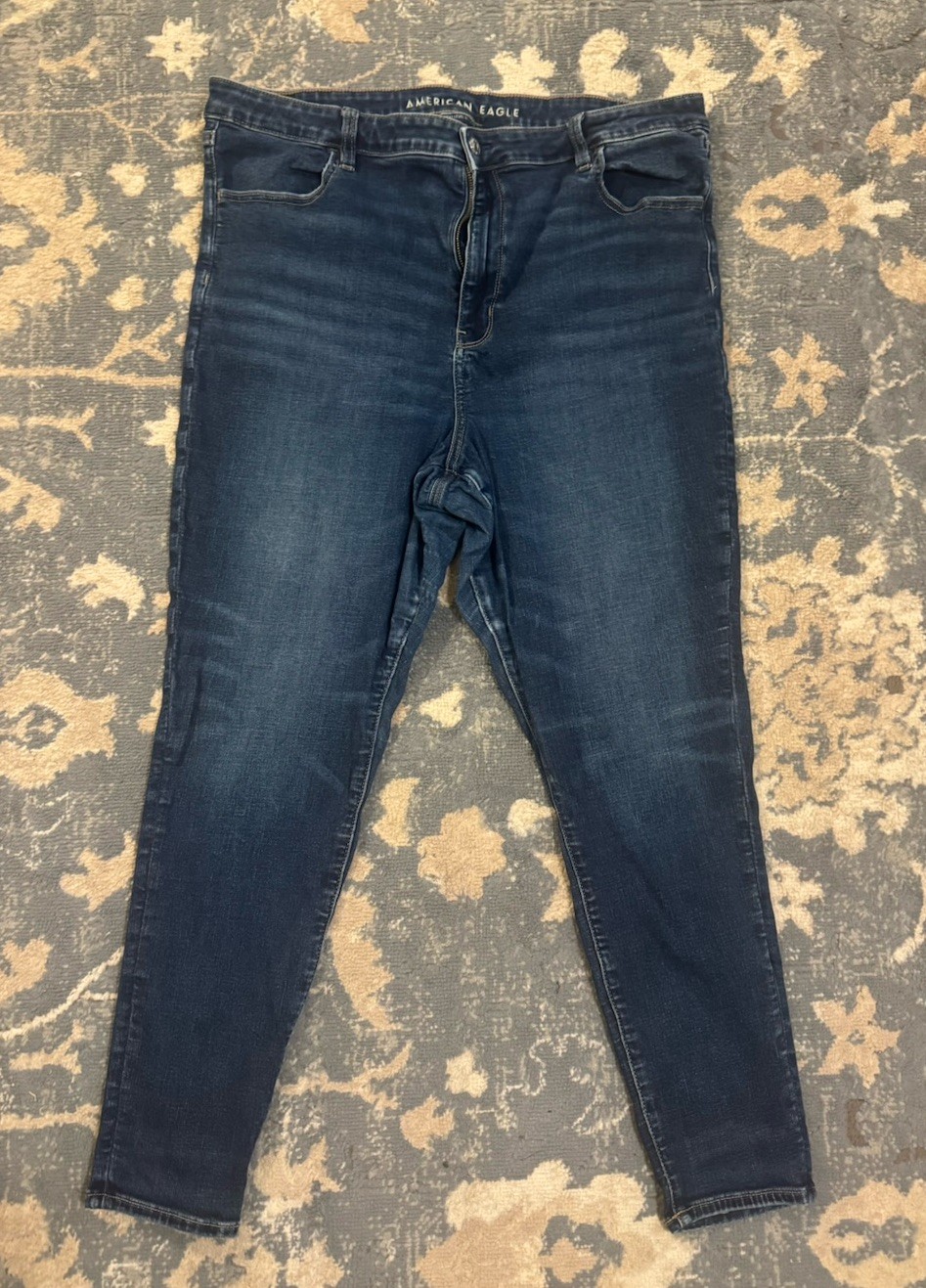 American Eagle Women’s Blue Stretch Denim 5-Pocket Skinny Jeans Size 20 Regular