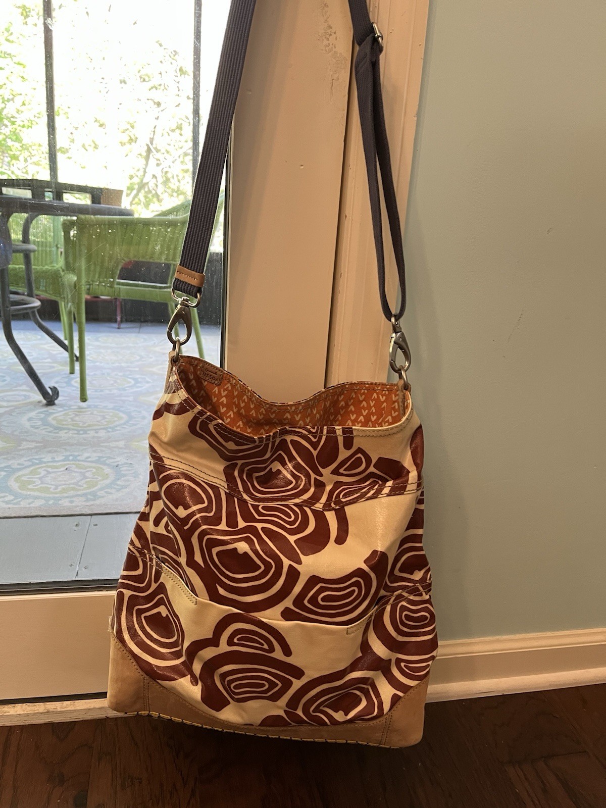 Fossil KeyPer Coated Canvas and Leather Tote Bag with Crossbody Strap
