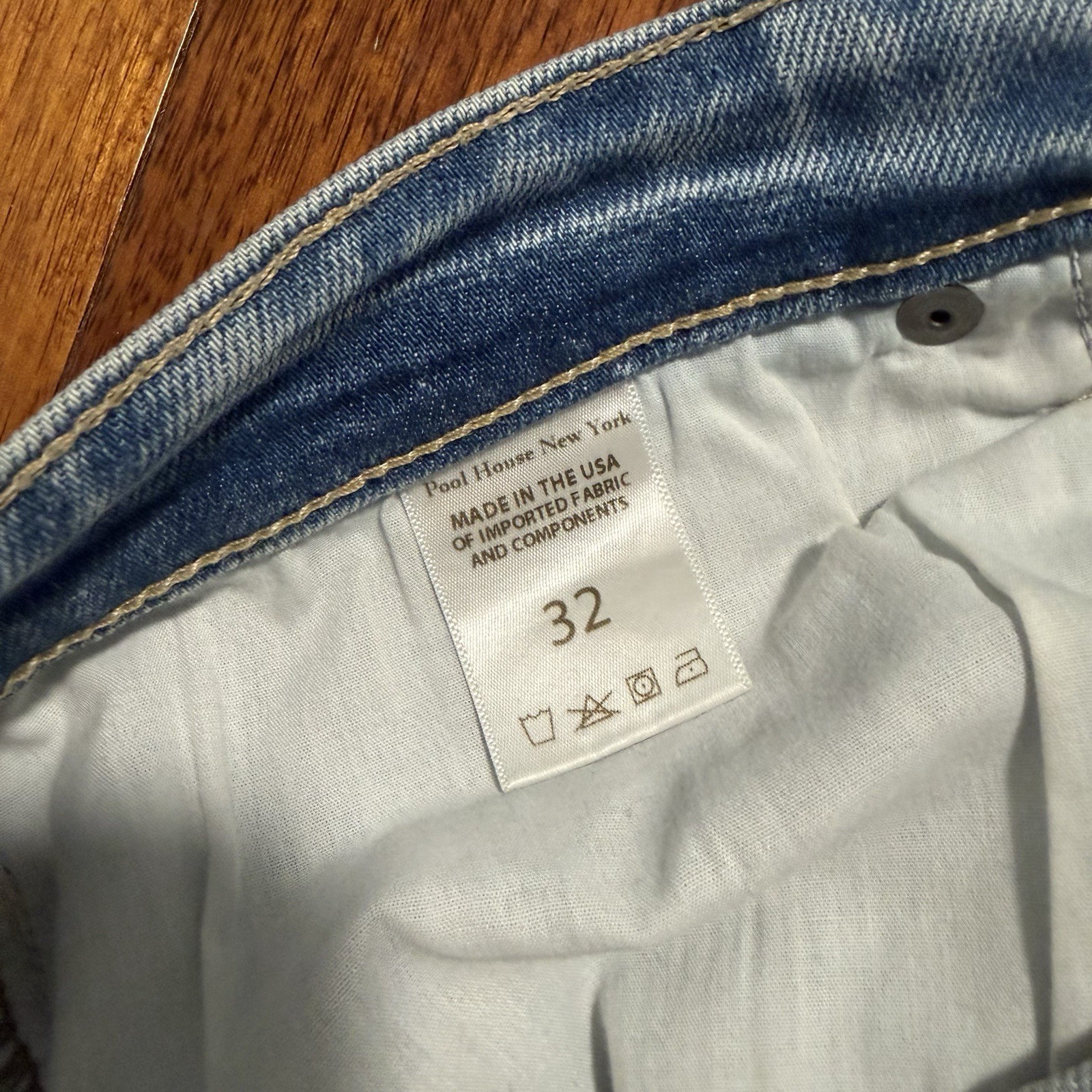 Pool House New York Brooklyn Dad Cropped Jeans – Laguna Blue – Size 32