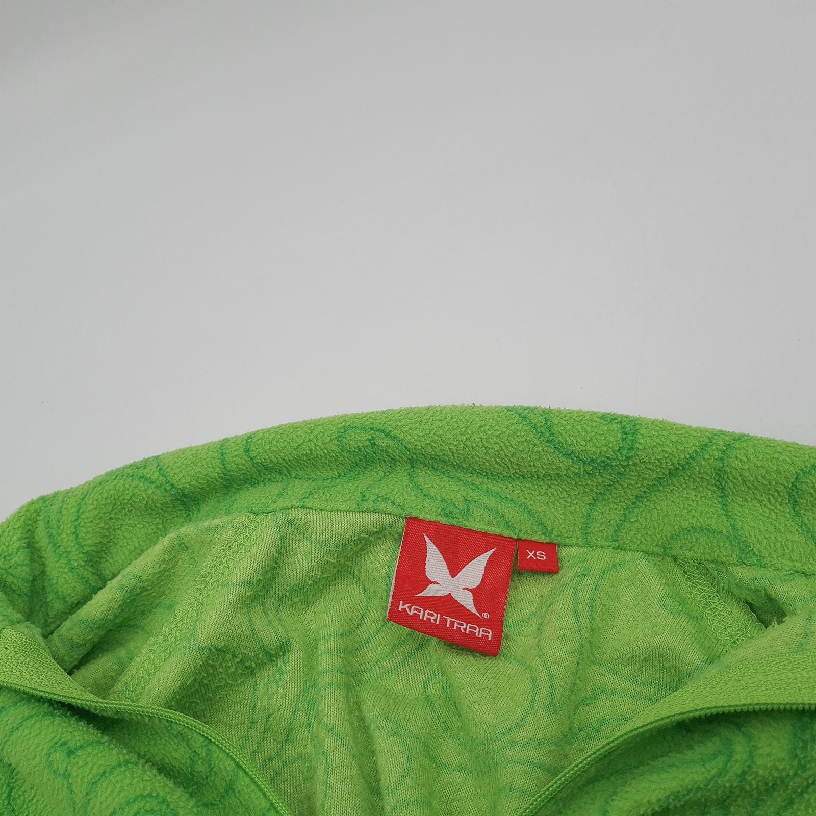 Kari Traa Fleece Jacket Green Geo Microfleece Zip Up Outdoor Women Ko1 Size XS