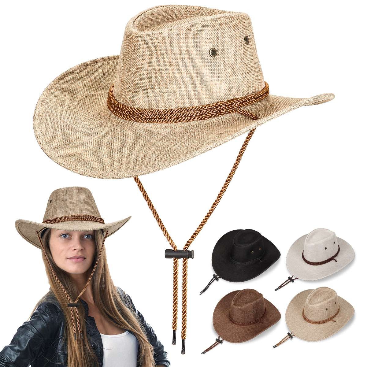Mens Summer Bucket Cap Cowboy Fedora Hat Wide Brim Linen Straw Mesh Outdoor Hats