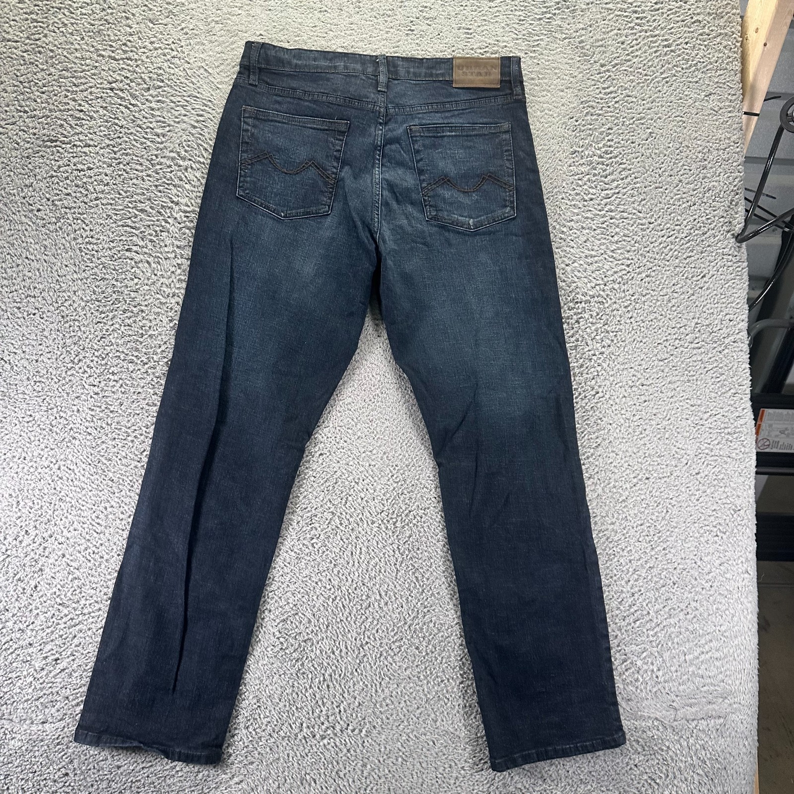 Urban Star Jeans Mens 36×32 Blue Cotton Denim Straight Relaxed Fit Faded Stretch