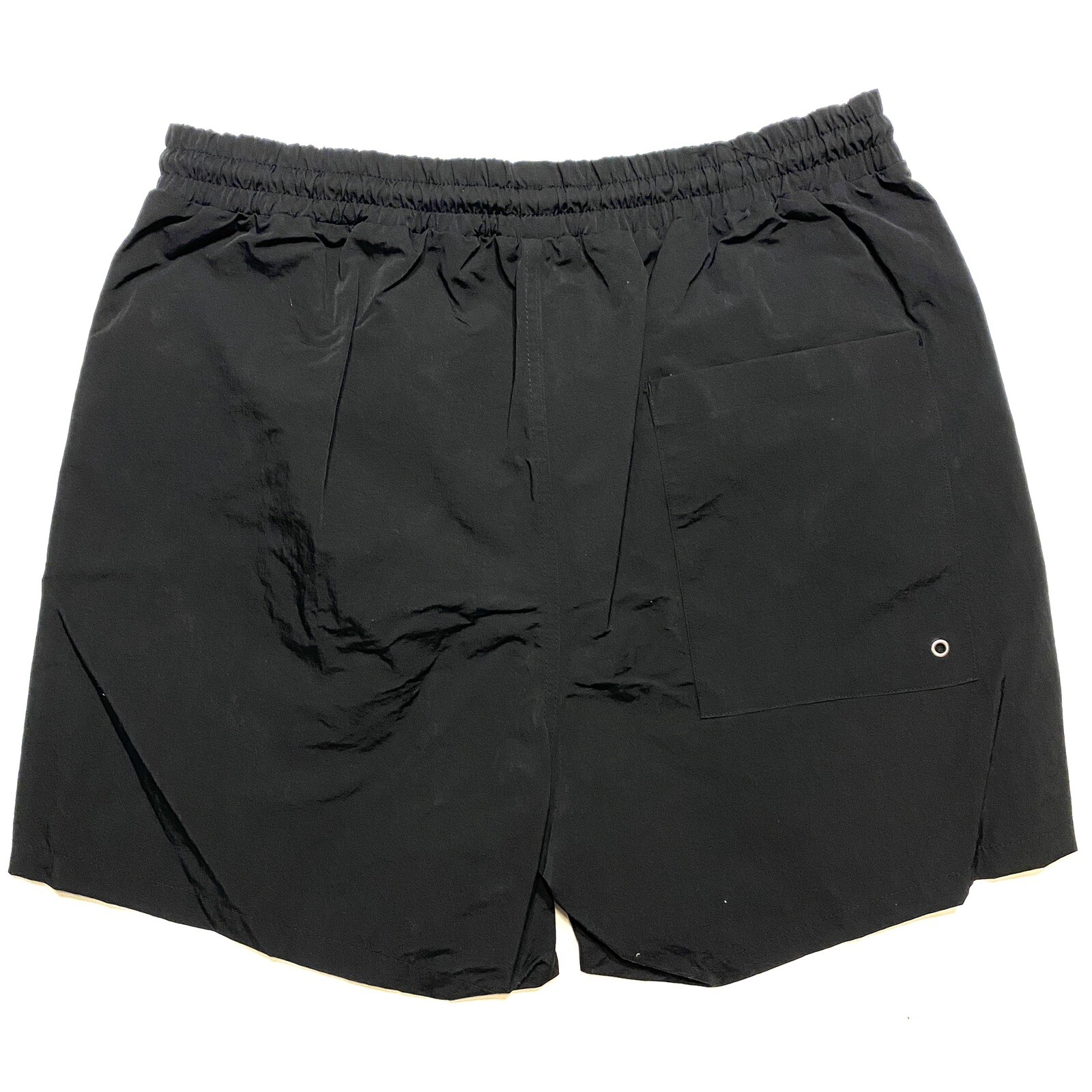 HELMUT LANG Mens Logo Patch Airy Nylon Swim Shorts Trunks Black (MSRP $220)