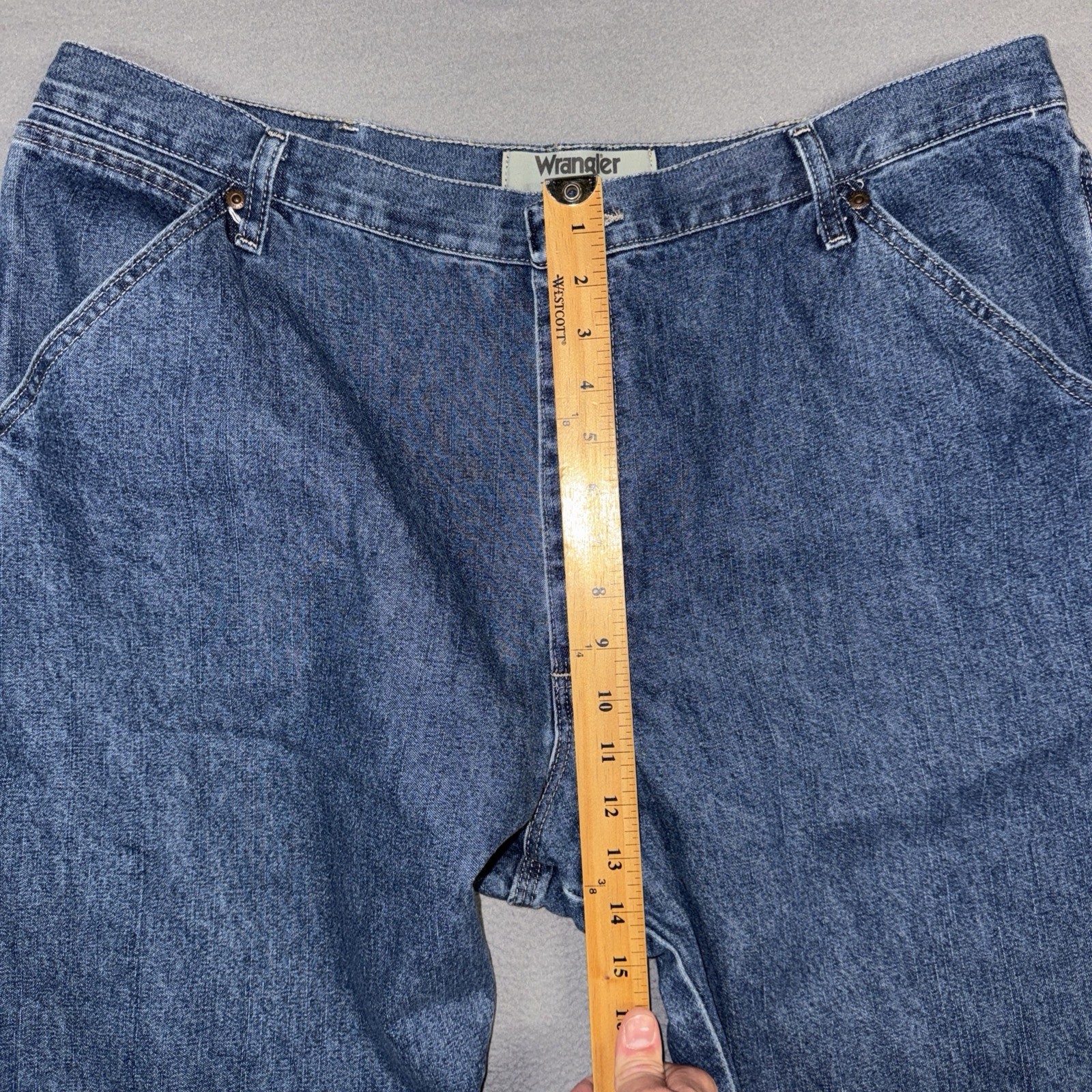 Wrangler Authentics Jeans Mens 40×30 Blue Straight Carpenter Denim Cotton Blend