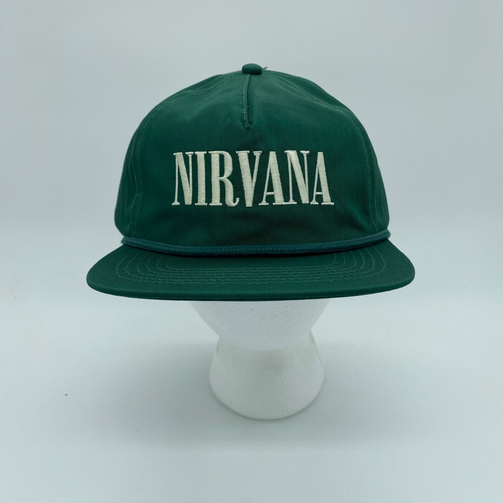 Nirvana Rope Trim Snapback Hat Cap Solid Green Adjustable One Size Mens