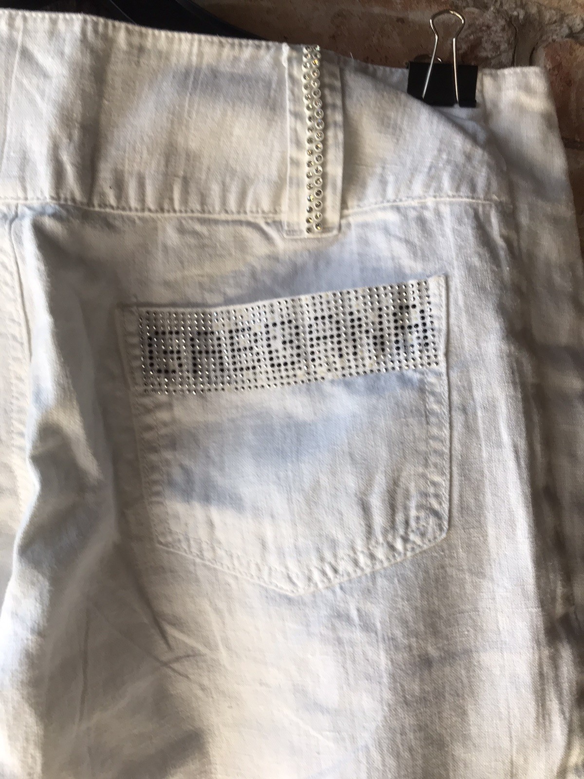 Dolce Gabbana White Capri Pants 52% Linen 48% Cotton Low Cut Rise L