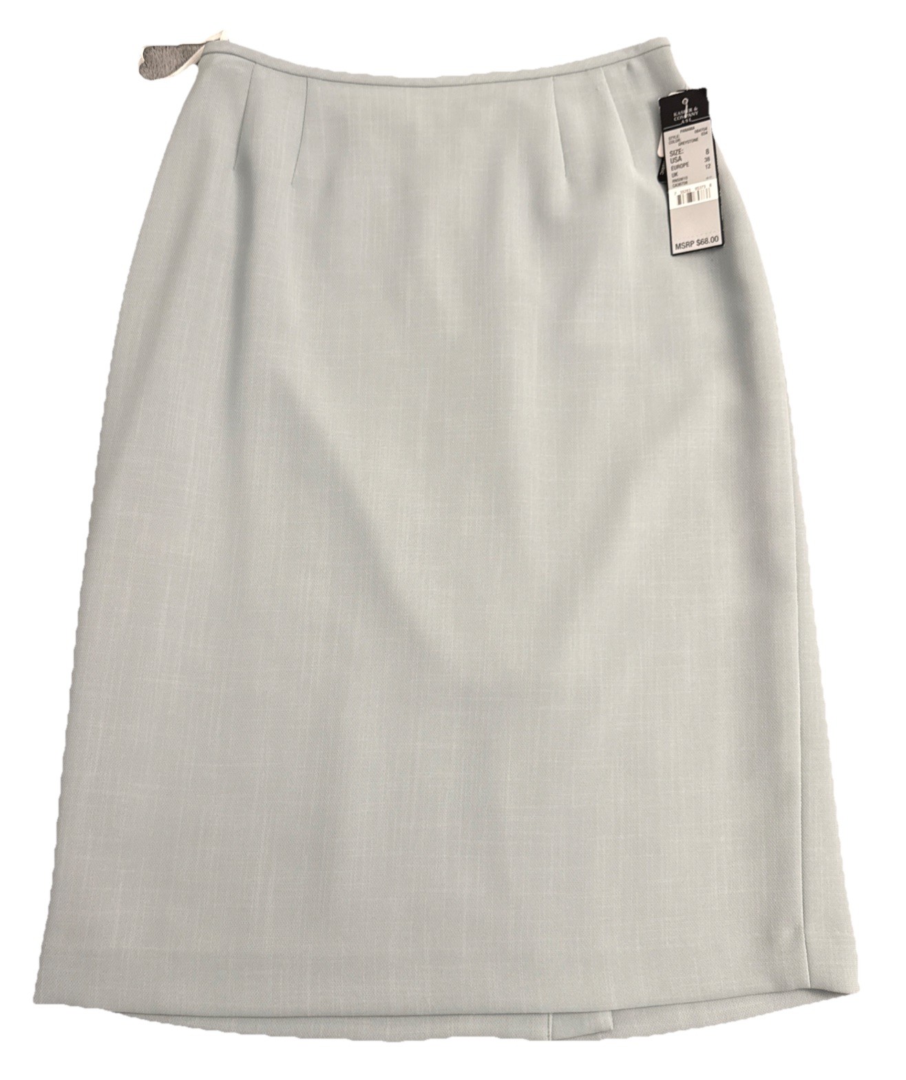 New Kasper Company ASL Knee Length Pencil Skirt Size 8 Greystone Gray Stretch