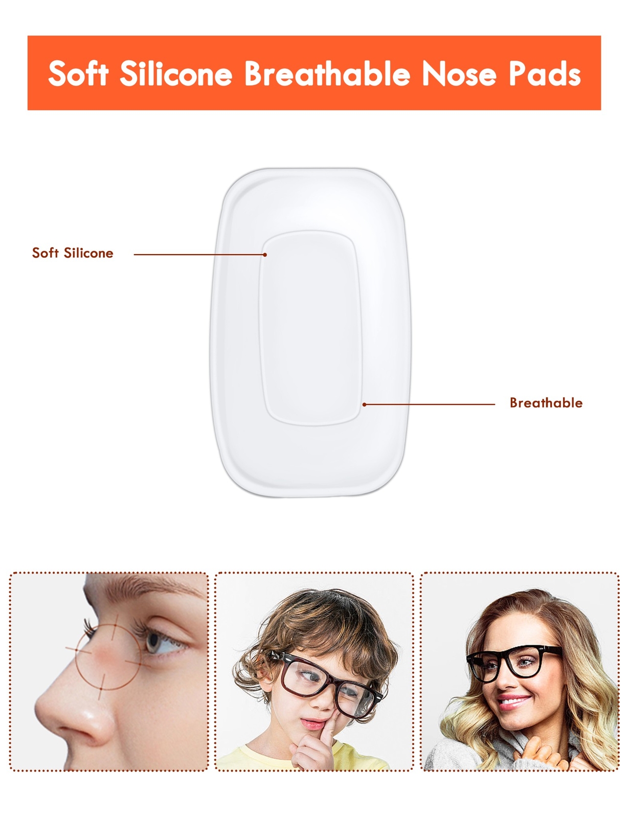 Silicone Replacement Crystal Clear Nose Piece For-Maui Jim Black Coral