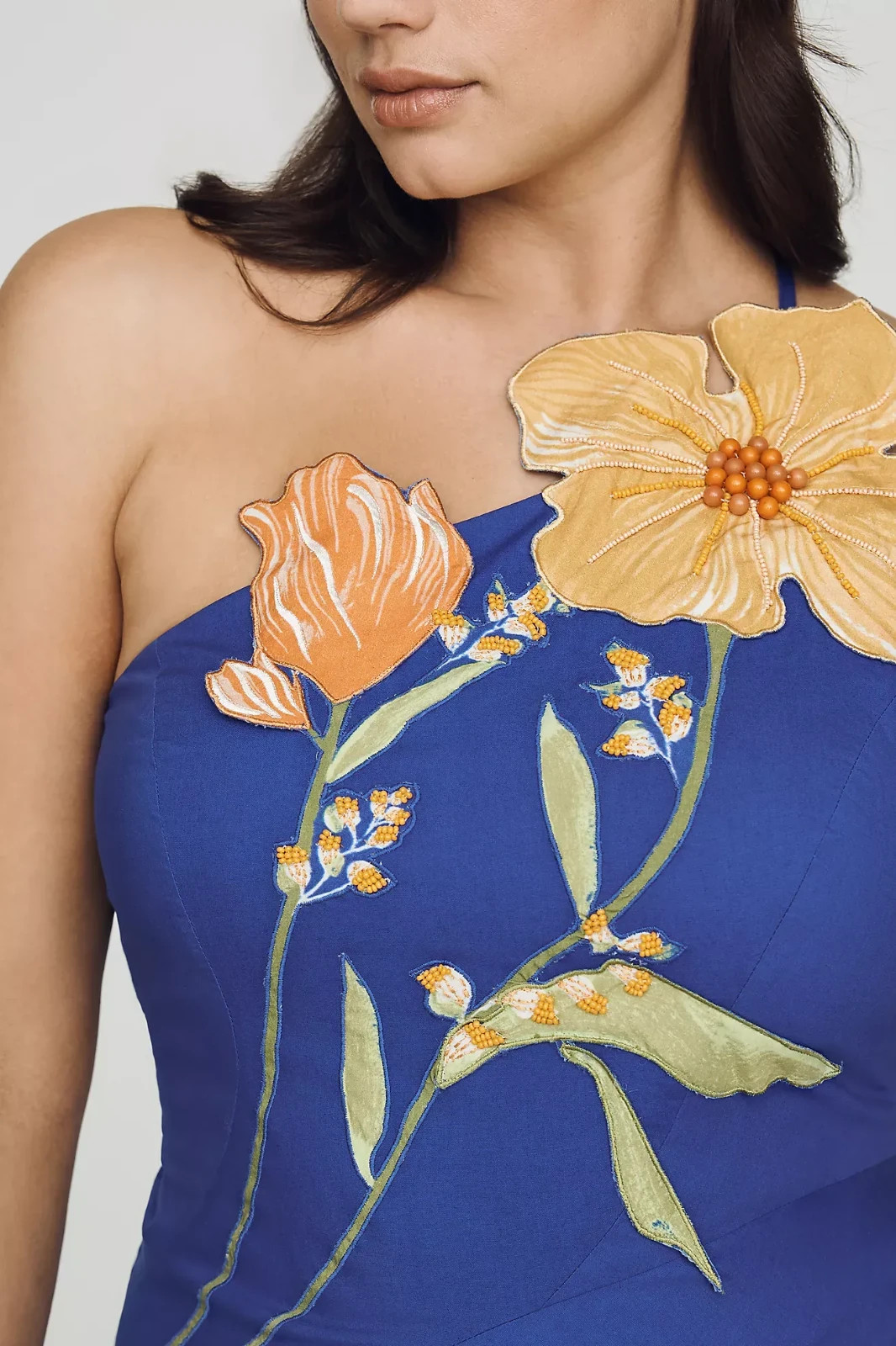 Anthropologie Yukiko Noritake x Anthropologie Asymmetric Floral Midi Dress