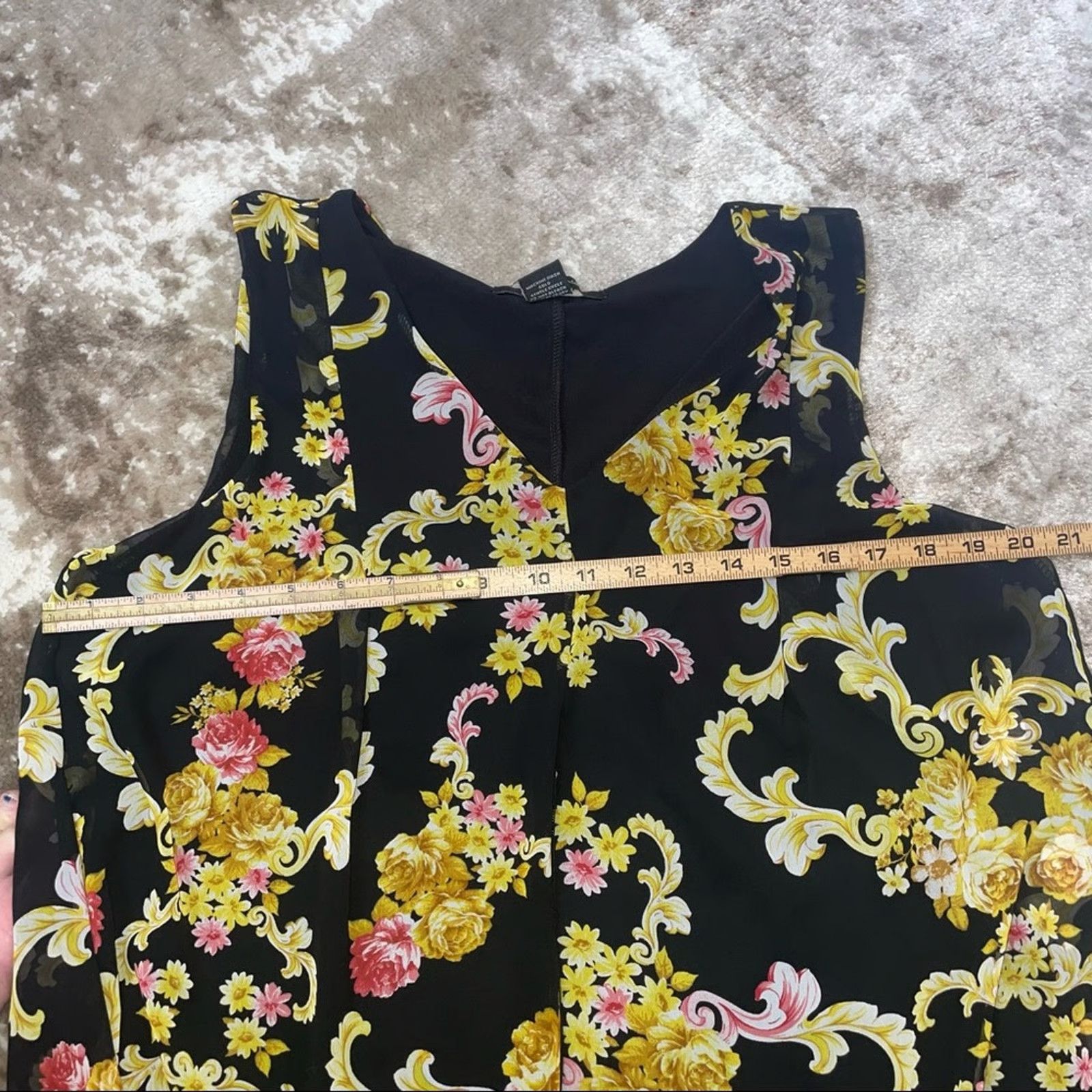 Adele & May too tunic style floral print SZ Large lightweight sleeveless dress