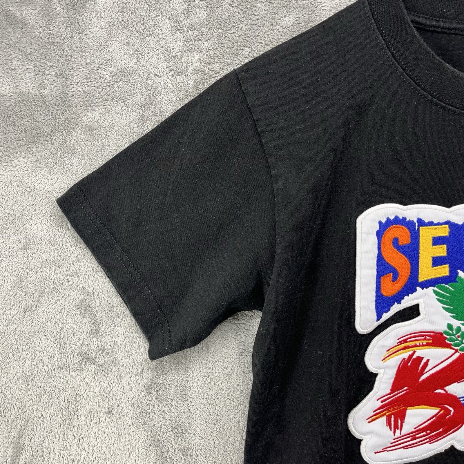 Shaka Wear Shirt Mens Small Black Secure The Bag Patch Super Max Heavy Cotton
