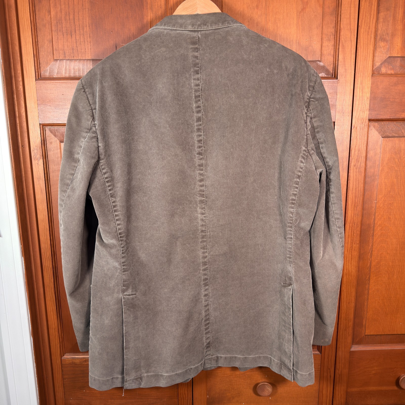 Haspel Corduroy Blazer Mens 46R Brown 2 Button Sport Cotton Half Lined *READ