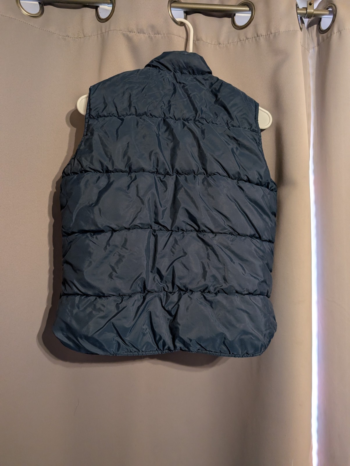 Woolrich Men’s Blue Insulated Puffer Vest Button Front Stand-Up Collar M