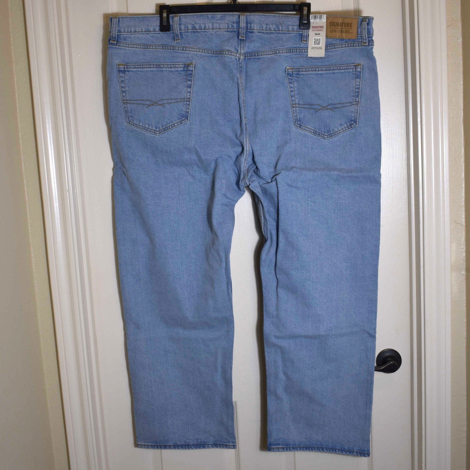 Levi Strauss Signature Regular Fit Jeans Big Tall Mens 50×30 Light Stonewash NWT