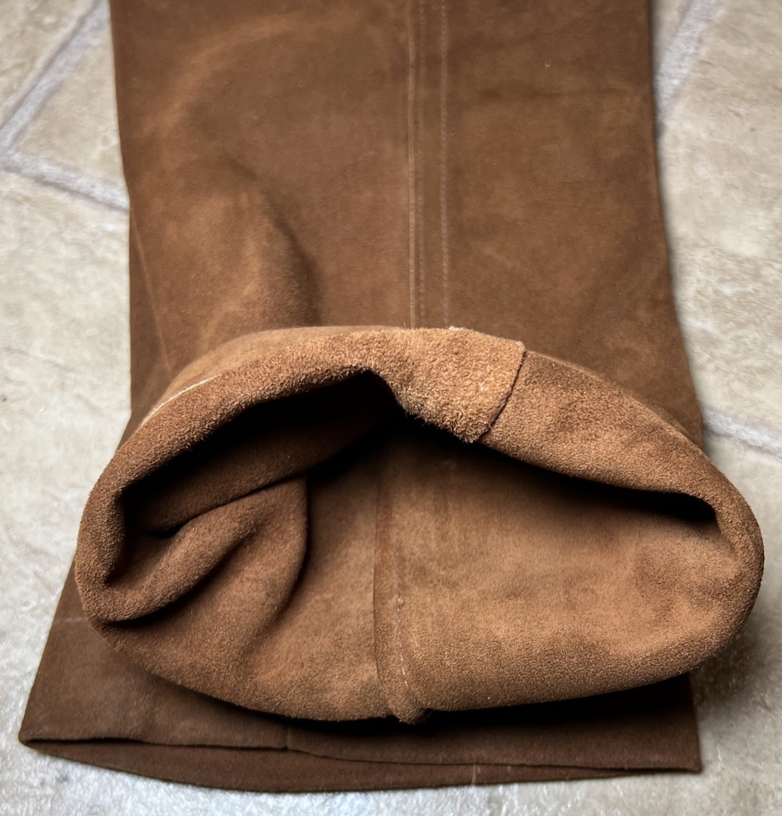 Vintage Jo-O-Kay Brown Suede Leather Western Pants Mens 31×30 Corral 70s Boho