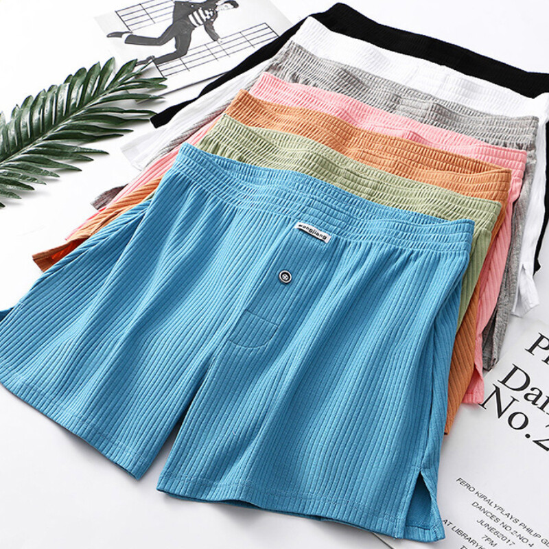 Mens Cotton Underwear Loose Boxers Shorts Cotton Soft Arrow Pants Open Flying