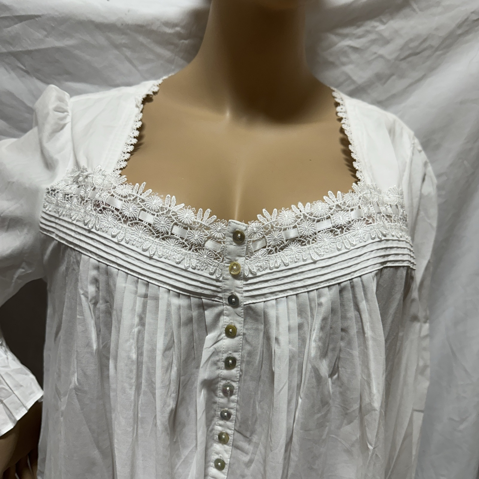 Eileen west nightgown Large Cotton Lawn Ballet With Pockets White