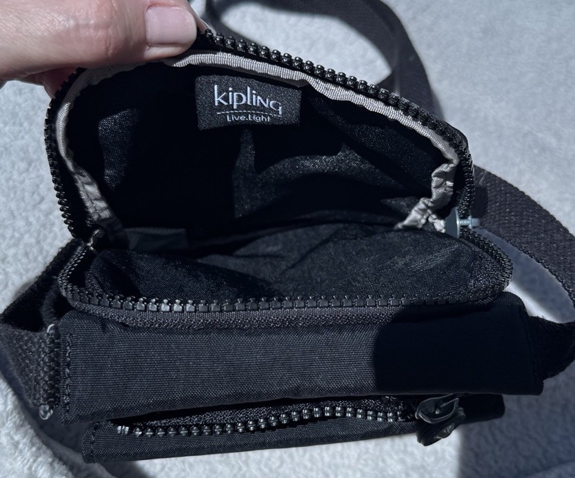 Kipling Black Small Crossbody Bag Zip Closure Outer Pockets 6 x 7 travel