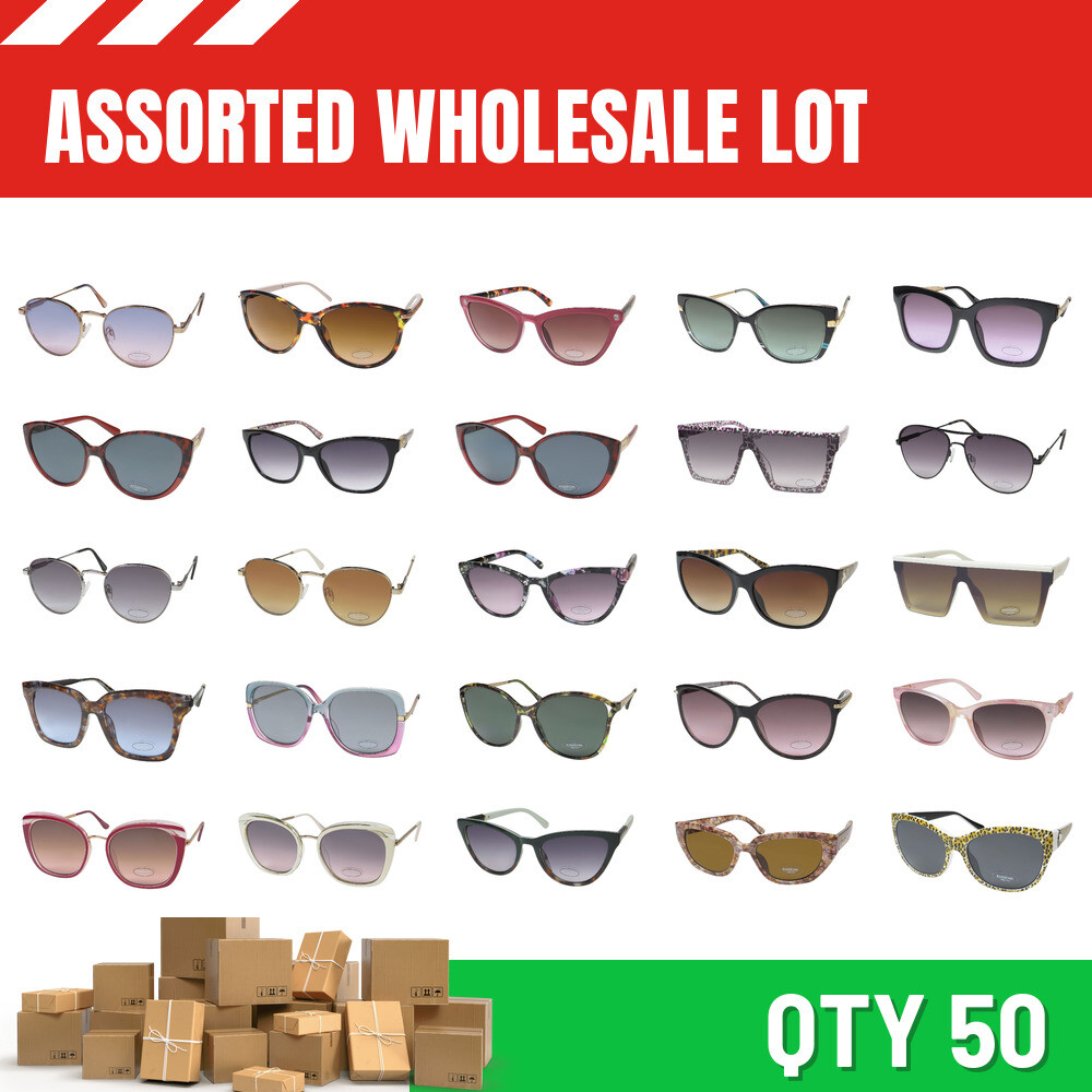 WHOLESALE ASSORTED LOT 50 BEBE SUNGLASSES popular styles for flea markets resell