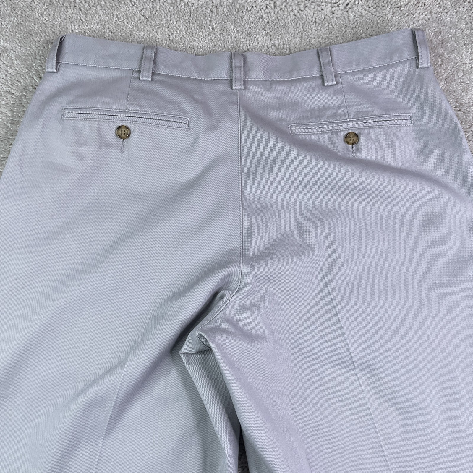 NEW LL Bean Pants Mens 35×34 Grey Wrinkle Free Double L Classic Fit Chino Slacks