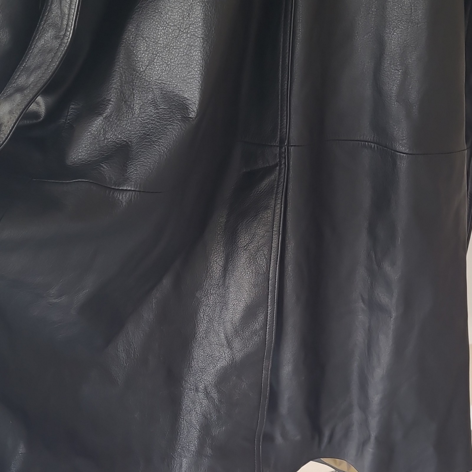 Wilsons Leather Black Belted Double-Breasted Trench Coat Men’s Size XL