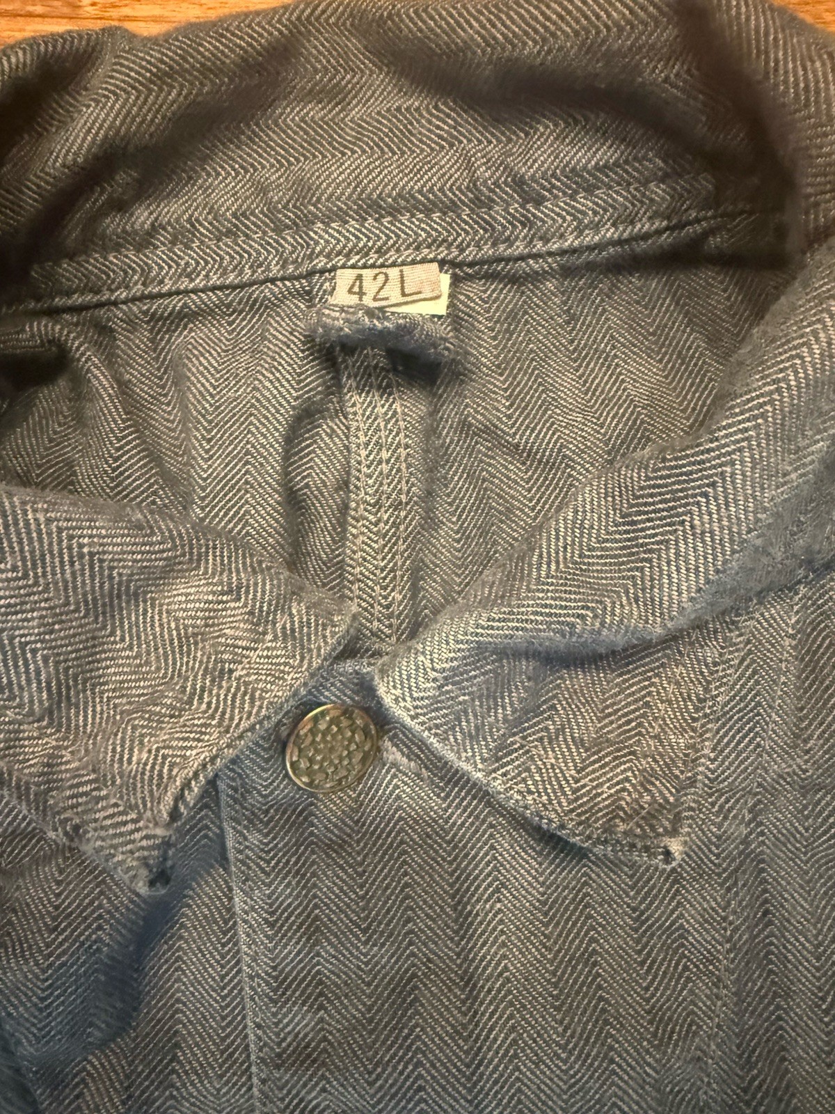 Vintage JC Penney Big Mac Herringbone Twill Workwear 42L Coveralls Jumpsuit Blue