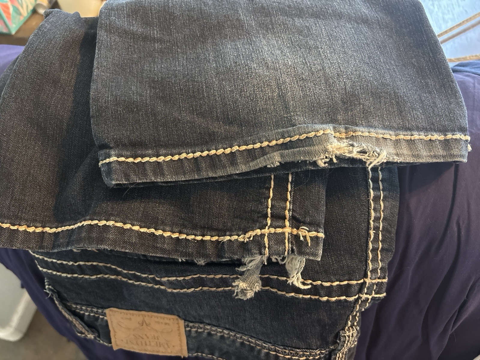 Amethyst Plus Size 18 Jeans Dark Wash Thick Stitch Bootcut Flare Stretch Curvy